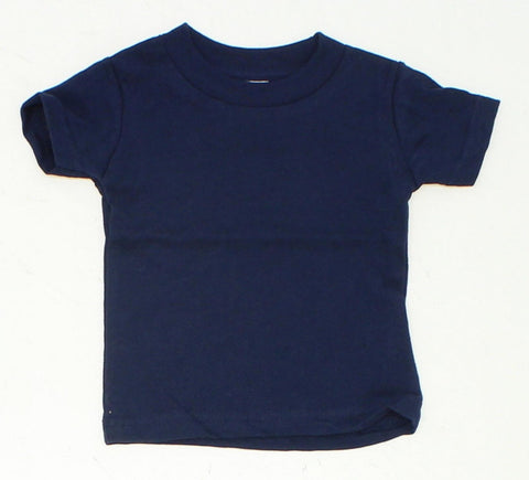 Rabbit Skins Infant Baby Short Sleeve Cotton T-Shirt Navy Blue 6 Months