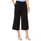 WynneLayers Women's Wide Leg Cropped Pants Black XL