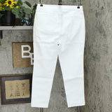 Denim & Co. Women's Studio Distressed Classic Denim Ankle Jeans White 12