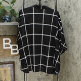 Slinky Brand Window Pane Open Front Cape Jacket