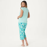 AnyBody Women's Cozy Knit Fruit Slice Printed Pajama Set Bright Mint XXS