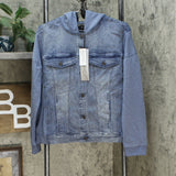 DG2 by Diane Gilman Women's Denim Look Classic Stretch French Terry Jacket