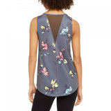 Ideology Women's Floral Print Mesh Back Tank Top