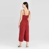 Xhilaration Women's Sleeveless Side Button Cropped Jumpsuit