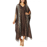 IMAN Women's Boho Chic Printed Loose Fitting V-Neck Kaftan