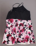 Speechless Plus Size Solid and Floral Print Dress Ivory / Berry 24W