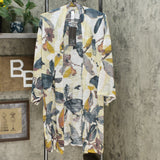MarlaWynne WynneLayers Women's Printed Shadow Leaf Duster Cardigan