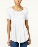 NWT JM Collection Petite Short Sleeve Shirttail Hem Knit Top. 88144UL477 PL