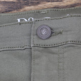 DG2 Plus Virtual Stretch Metallic Side Stripe Skinny Jeans Olive Green 18W