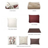 Martha Stewart Scarlet Meadow 10-Piece Queen Size Comforter Set