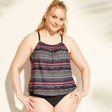 Kona Sol Women's Plus Size Racerback High Neck Tankini Top