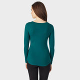 Warm Essentials by Cuddl Duds Women's Smooth Stretch Thermal Scoop Neck Top