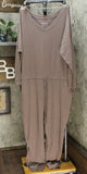 NWT AnyBody Womens Plus Cozy Knit Long Sleeve Jumpsuit. A372099-Plus Plus 2X