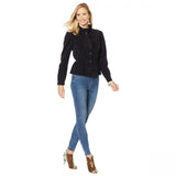LaBellum by Hillary Scott Women's Ruffle Trim Peplum Corduroy Jacket