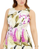 Alfani Plus Size Sleeveless Floral-Print Fit And Flare Dress
