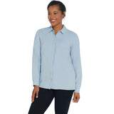 Elizabeth & Clarke Women's Stain Repellent Long Sleeve Top Blue 2