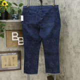 DG2 by Diane Gilman Women's Tall Classic Stretch Star Needle Punch Crop Jeans