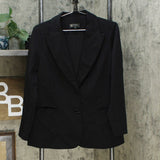 DG2 by Diane Gilman Women's Ponte Knit Boyfriend Blazer Jacket Black Small