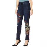 DG2 by Diane Gilman Women's Embroidered Peacock Jeans