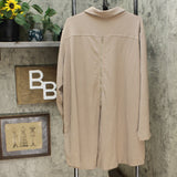 Attitudes by Renee Plus Button Front Back Zipper Textured Tunic Top