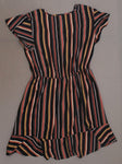 Xhilaration Women's Striped Short Sleeve Deep V-Neck Wrap Mini Dress