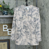 Joan Rivers Women's Floral Print Blouse With Pintuck Detail