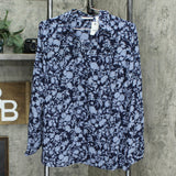 NWT Susan Graver Women's Printed Woven Long-Sleeve Pullover Top Small