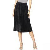 LaBellum by Hillary Scott Women's Plus Size Soft As Velvet A-Line Pleated Midi Skirt