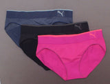 Puma Women's 3 Pack Sports Stretch Bikinis Assorted Small