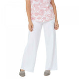 Denim & Co. Women's Pull-On Wide-Leg Beach Pants White Small