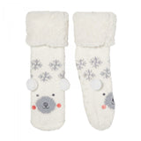 Xhilaration Women's Polar Bear Cozy Cuff Fuzzy Slipper Socks