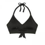 Kona Sol Women's Tie Front Halter Bralette Bikini Top