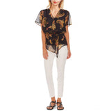 Vince Camuto Women's Paisley Surplice Blouse