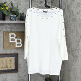 Antthony Womens Plus Size Dolman Sleeve Pullover Sweater Ivory 3X