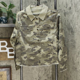 DG2 by Diane Gilman Women's Reversible Twill Denim Jacket Olive Camo XL