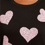 INC International Concepts Women's Plus Size Sequin Heart Sweatshirt
