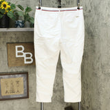 Tommy Hilfiger Womens Ribbon Trim Ankle Pants Bright White 10