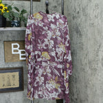 LOGO by Lori Goldstein Women's Printed Chiffon Duster Kimono