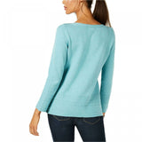 Karen Scott Women's Cotton Pullover Ottoman Sweater