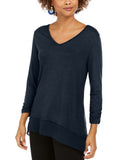 Style & Co. Women's V-Neck Asymmetrical Chiffon-Hem Tunic Top