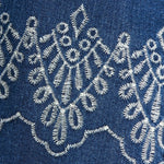 Susan Graver Women's Embroidered High Stretch Denim Crop Jeans