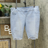 DG2 by Diane Gilman Classic Stretch Pull-On Bermuda Shorts Chambray Plus 3X