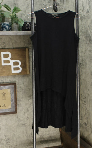 DG2 by Diane Gilman Women's Dramatic Hi Low Sleeveless Top Black XS