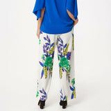 Dennis Basso Women's Floral Luxe Crepe Wide Leg Pants