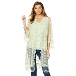 LaBellum by Hillary Scott Women's Lace Duster With Crochet Fringe