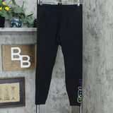 Fila Women's Cotton Blend High Waisted 7/8 Leggings. 1383811 Black Large