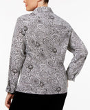 NY Collection Plus Size Paisley Button Front Utility Blouse