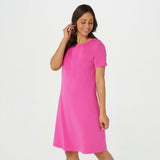 Denim & Co. Essentials Women's Jersey Bateau Neck Dress Deep Pink XL