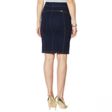 G by Giuliana Women's Plus Size Lycra Straight Zip Front Denim Skirt