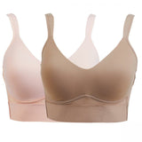 Rhonda Shear Women's Plus Size 2 Pack Molded Cup Bras With Mesh Back Detail